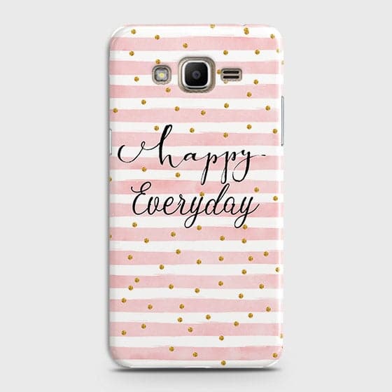 Samsung Galaxy J7 - Trendy Happy Everyday Printed Hard Case With Life Time Colors Guarantee
