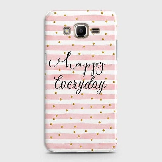 Samsung Galaxy J7 - Trendy Happy Everyday Printed Hard Case With Life Time Colors Guarantee