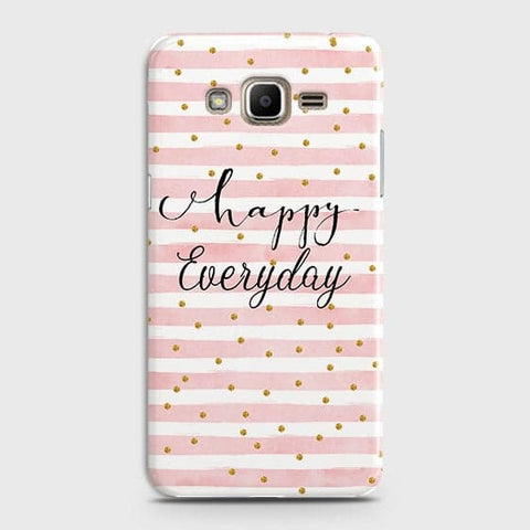 Samsung Galaxy J7 - Trendy Happy Everyday Printed Hard Case With Life Time Colors Guarantee