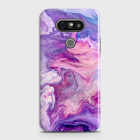 LG G5 Cover - Chic Blue Liquid Marble Printed Hard Case with Life Time Colour Guarantee