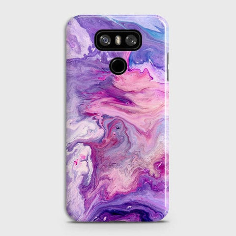 LG G6 Cover - Chic Blue Liquid Marble Printed Hard Case with Life Time Colour Guarantee