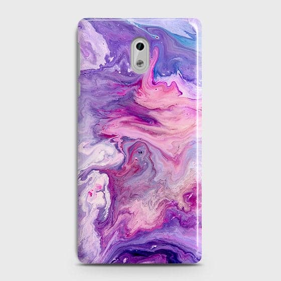 Nokia 3 Cover - Chic Blue Liquid Marble Printed Hard Case with Life Time Colour Guarantee