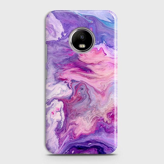 Motorola E4 Plus Cover - Chic Blue Liquid Marble Printed Hard Case with Life Time Colour Guarantee