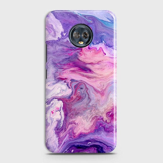 Motorola Moto G6 Plus Cover - Chic Blue Liquid Marble Printed Hard Case with Life Time Colour Guarantee