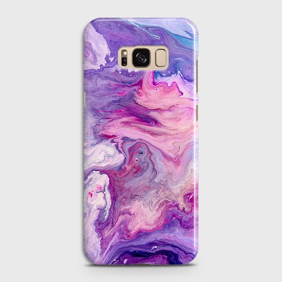 Samsung Galaxy S8 Plus Cover - Chic Blue Liquid Marble Printed Hard Case with Life Time Colour Guarantee
