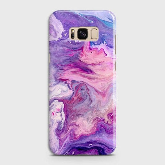 Samsung Galaxy S8 Cover - Chic Blue Liquid Marble Printed Hard Case with Life Time Colour Guarantee ( Fast Delivery )