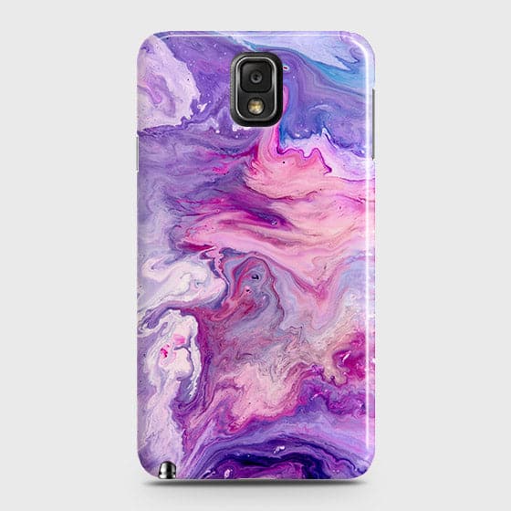 Samsung Galaxy Note 3 Cover - Chic Blue Liquid Marble Printed Hard Case with Life Time Colour Guarantee