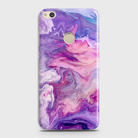 Huawei Honor 8 Lite Cover - Chic Blue Liquid Marble Printed Hard Case with Life Time Colour Guarantee