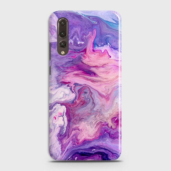 Huawei P20 Pro Cover - Chic Blue Liquid Marble Printed Hard Case with Life Time Colour Guarantee