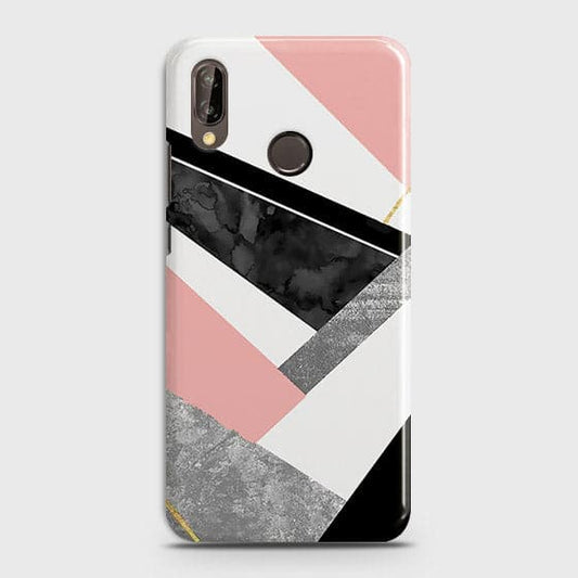 Huawei Nova 3 Cover - Geometric Luxe Marble Trendy Printed Hard Case With Life Time Colour Guarantee
