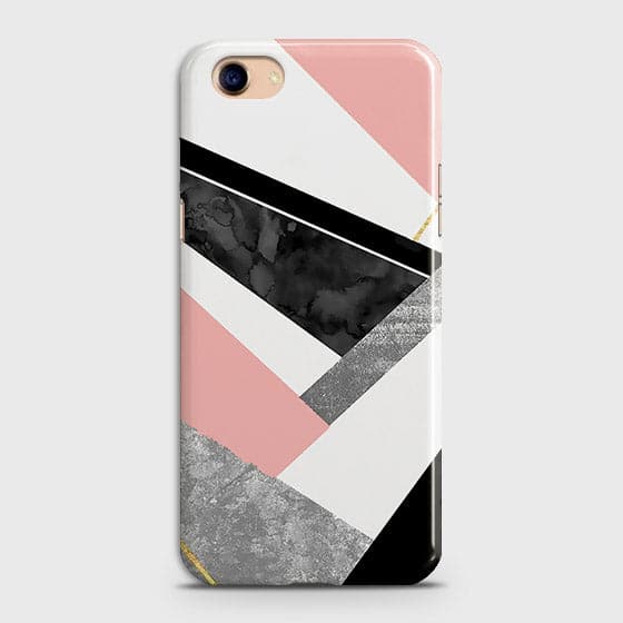 Oppo A83 Cover - Geometric Luxe Marble Trendy Printed Hard Case With Life Time Colour Guarantee