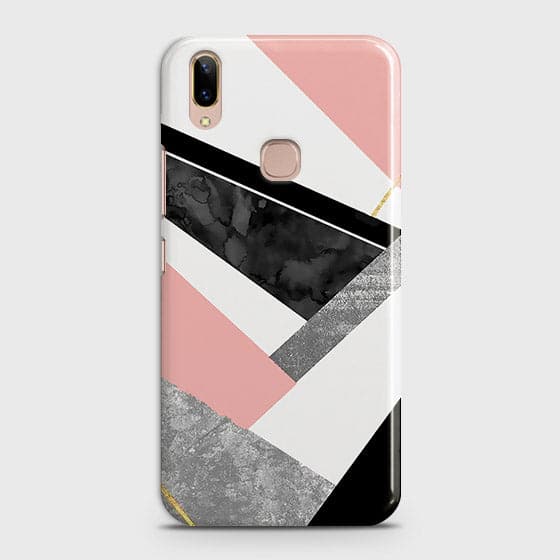 Vivo V9 / V9 Youth Cover - Geometric Luxe Marble Trendy Printed Hard Case With Life Time Colour Guarantee