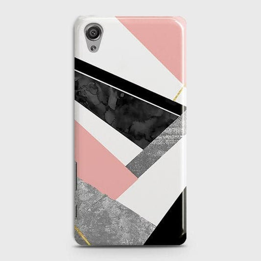 Sony Xperia XA Cover - Geometric Luxe Marble Trendy Printed Hard Case With Life Time Colour Guarantee