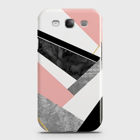 Samsung Galaxy S3 Cover - Geometric Luxe Marble Trendy Printed Hard Case With Life Time Colour Guarantee