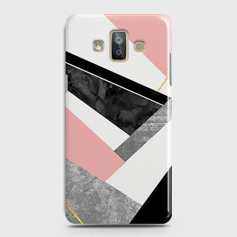 Samsung Galaxy J7 Duo Cover - Geometric Luxe Marble Trendy Printed Hard Case With Life Time Colour Guarantee
