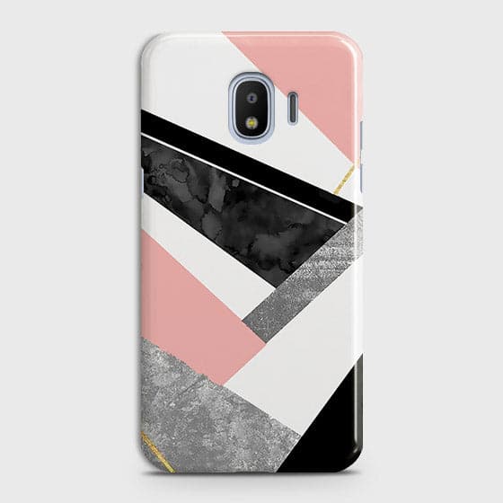Samsung Galaxy J4 Cover - Geometric Luxe Marble Trendy Printed Hard Case With Life Time Colour Guarantee