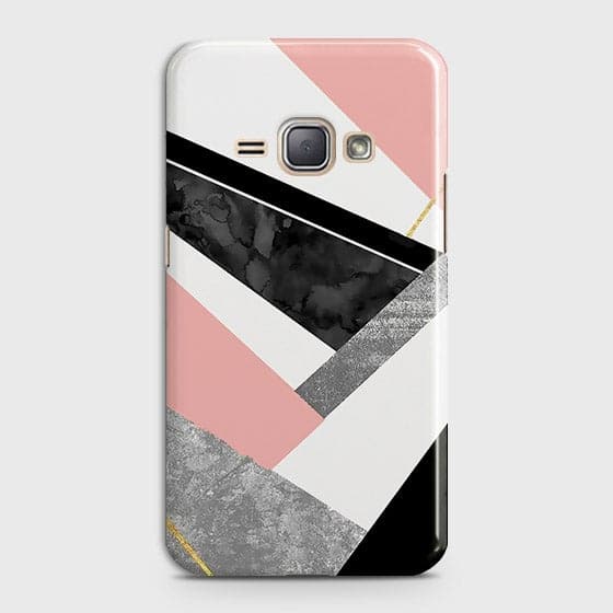 Samsung Galaxy J1 2016 / J120 Cover - Geometric Luxe Marble Trendy Printed Hard Case With Life Time Colour Guarantee