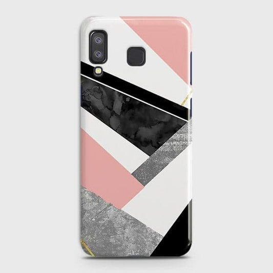 Samsung A8 Star Cover - Geometric Luxe Marble Trendy Printed Hard Case With Life Time Colour Guarantee