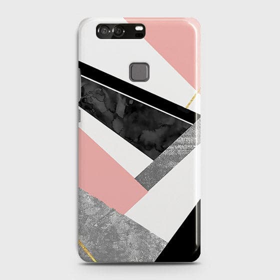Huawei P9 Cover - Geometric Luxe Marble Trendy Printed Hard Case With Life Time Colour Guarantee b-69 B74