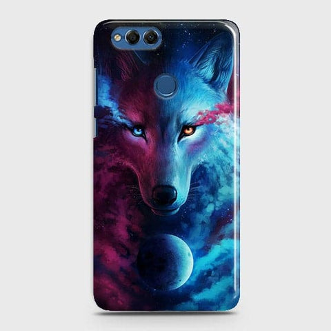 Huawei Honor 7X Cover - Infinity Wolf  Trendy Printed Hard Case With Life Time Guarantee