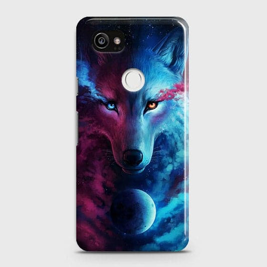 Google Pixel 2 XL Cover - Infinity Wolf  Trendy Printed Hard Case With Life Time Guarantee