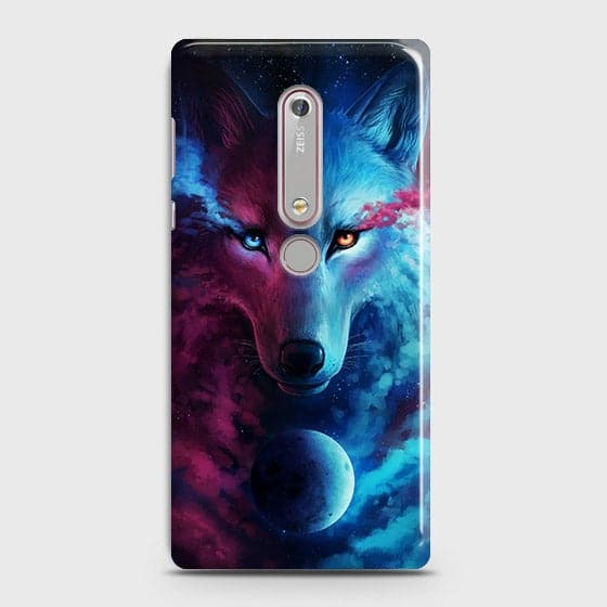 Nokia 6.1 Cover - Infinity Wolf  Trendy Printed Hard Case With Life Time Guarantee b54