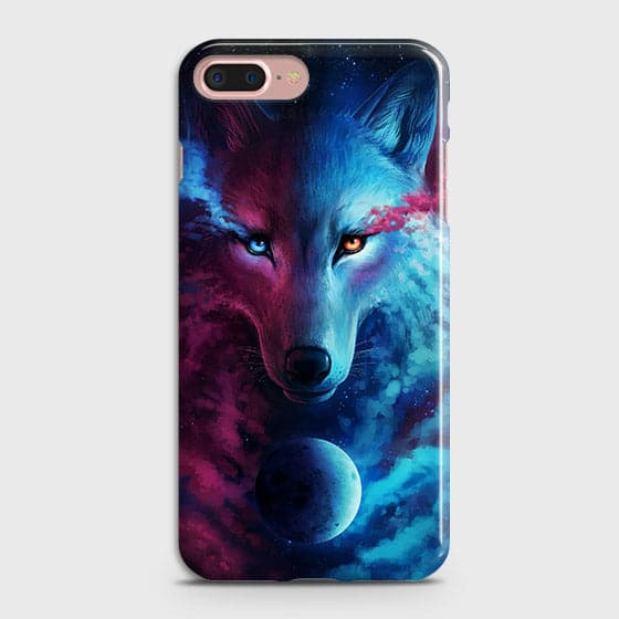 iPhone 7 Plus & iPhone 8 Plus Cover - Infinity Wolf  Trendy Printed Hard Case With Life Time Guarantee