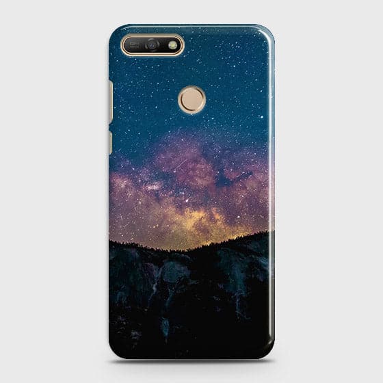 Huawei Y7 2018 Cover - Matte Finish - Embrace, Dark  Trendy Printed Hard Case With Life Time Colour Guarantee