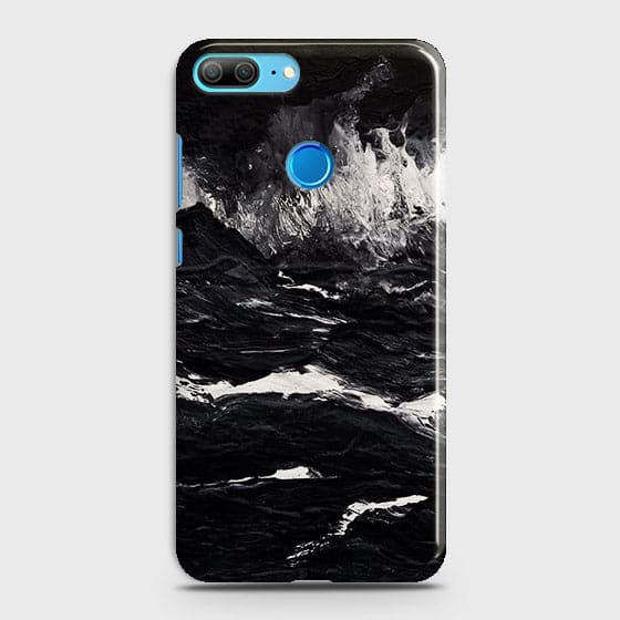 Huawei Honor 9 Lite Cover - Matte Finish - Black Ocean Marble Trendy Printed Hard Case With Life Time Colour Guarantee