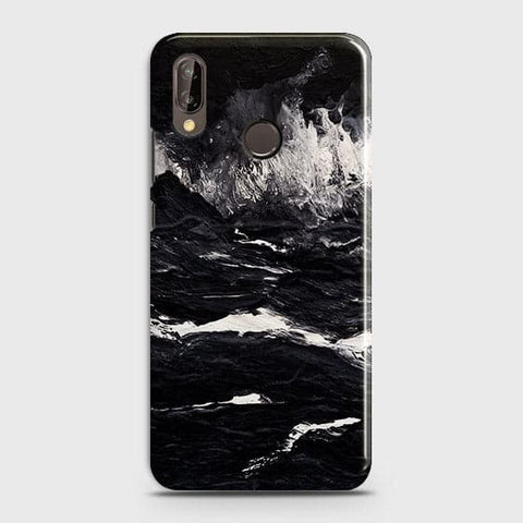 Huawei Nova 3 Cover - Matte Finish - Black Ocean Marble Trendy Printed Hard Case With Life Time Colour Guarantee