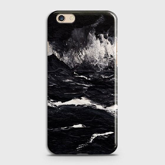 Oppo F1S Cover - Matte Finish - Black Ocean Marble Trendy Printed Hard Case With Life Time Colour Guarantee