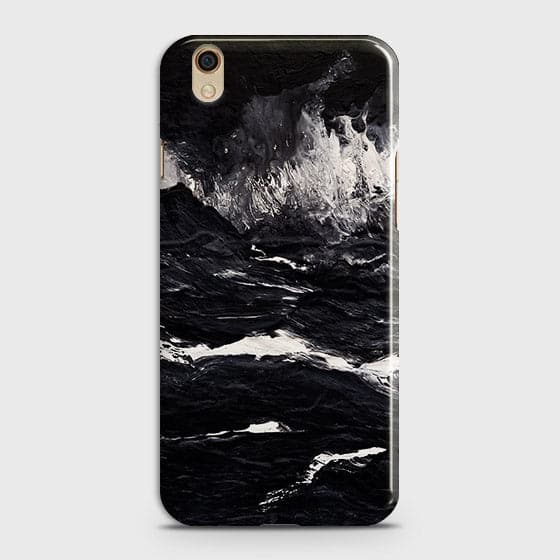 Oppo F1 Plus / R9 Cover - Matte Finish - Black Ocean Marble Trendy Printed Hard Case With Life Time Colour Guarantee