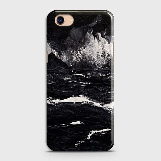 Oppo A83 Cover - Matte Finish - Black Ocean Marble Trendy Printed Hard Case With Life Time Colour Guarantee