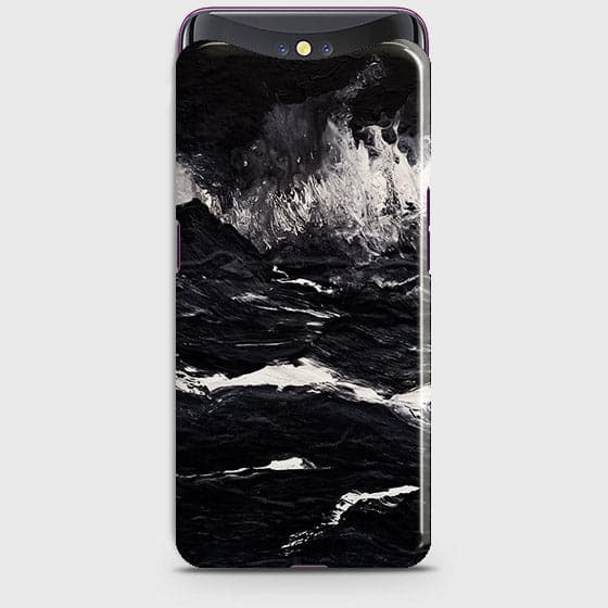 Oppo Find X Cover - Matte Finish - Black Ocean Marble Trendy Printed Hard Case With Life Time Colour Guarantee