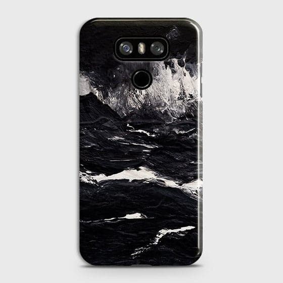 LG G6 Cover - Matte Finish - Black Ocean Marble Trendy Printed Hard Case With Life Time Colour Guarantee