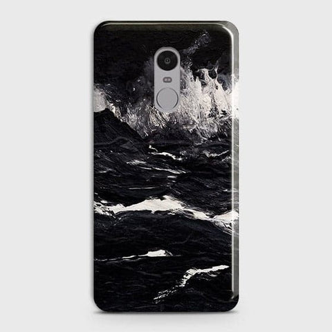 Xiaomi Redmi 4X Cover - Matte Finish - Black Ocean Marble Trendy Printed Hard Case With Life Time Colour Guarantee