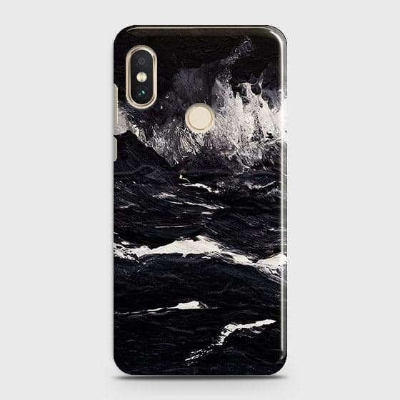 Xiaomi Redmi Y2 Cover - Matte Finish - Black Ocean Marble Trendy Printed Hard Case With Life Time Colour Guarantee