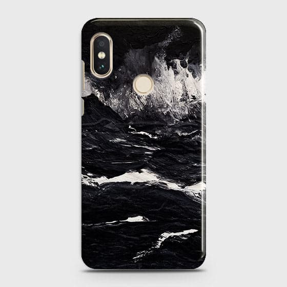Xiaomi Redmi S2 Cover - Matte Finish - Black Ocean Marble Trendy Printed Hard Case With Life Time Colour Guarantee