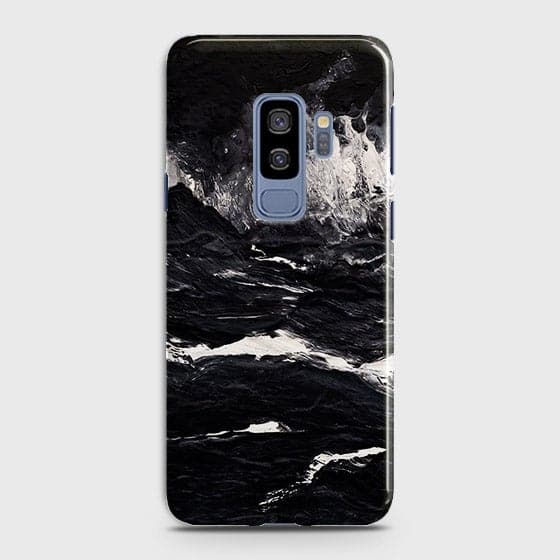 Samsung Galaxy S9 Plus Cover - Matte Finish - Black Ocean Marble Trendy Printed Hard Case With Life Time Colour Guarantee