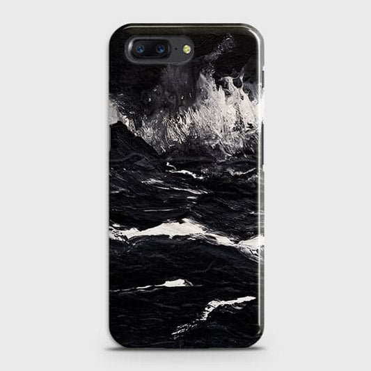 OnePlus 5 Cover - Matte Finish -  Black Ocean Marble Trendy Printed Hard Case With Life Time Colour Guarantee