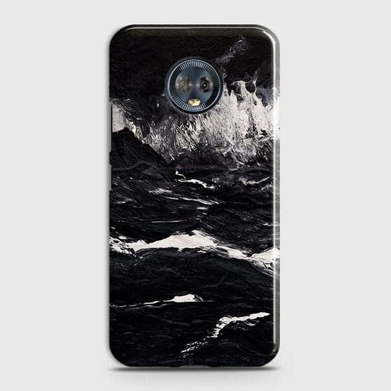Motorola Moto G6 Plus Cover - Matte Finish -  Black Ocean Marble Trendy Printed Hard Case With Life Time Colour Guarantee(1)