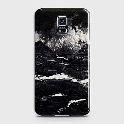 Samsung Galaxy S5 Cover - Matte Finish - Black Ocean Marble Trendy Printed Hard Case With Life Time Colour Guarantee b68