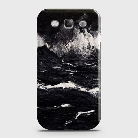 Samsung Galaxy S3 Cover - Matte Finish - Black Ocean Marble Trendy Printed Hard Case With Life Time Colour Guarantee