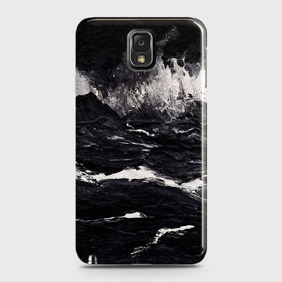 Samsung Galaxy Note 3 Cover - Matte Finish - Black Ocean Marble Trendy Printed Hard Case With Life Time Colour Guarantee