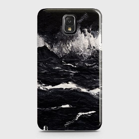 Samsung Galaxy Note 3 Cover - Matte Finish - Black Ocean Marble Trendy Printed Hard Case With Life Time Colour Guarantee