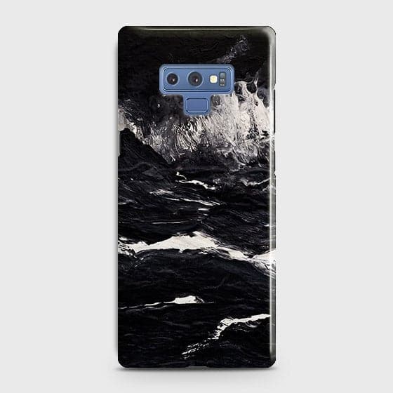 Samsung Galaxy Note 9 Cover - Matte Finish - Black Ocean Marble Trendy Printed Hard Case With Life Time Colour Guarantee