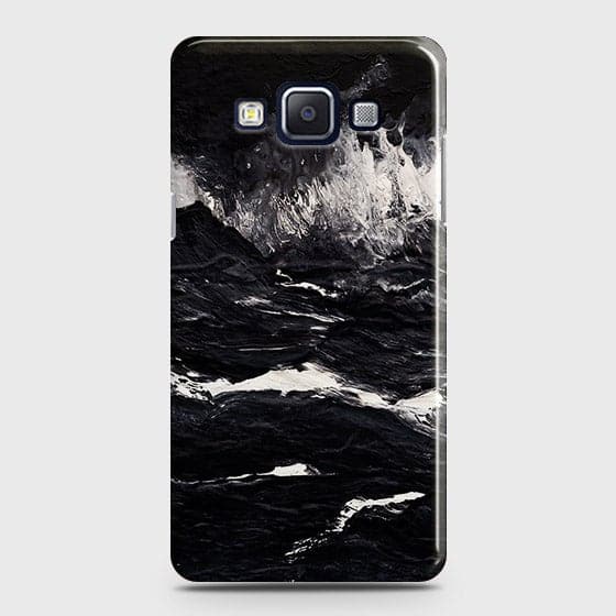 Samsung A7 Cover - Matte Finish - Black Ocean Marble Trendy Printed Hard Case With Life Time Colour Guarantee