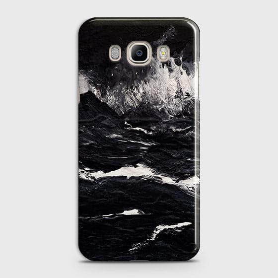 Samsung Galaxy J710 Cover - Matte Finish - Black Ocean Marble Trendy Printed Hard Case With Life Time Colour Guarantee