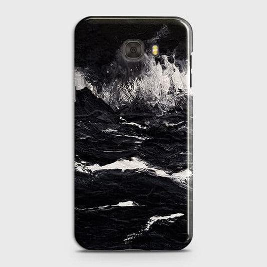 Samsung C7 Pro Cover - Matte Finish - Black Ocean Marble Trendy Printed Hard Case With Life Time Colour Guarantee