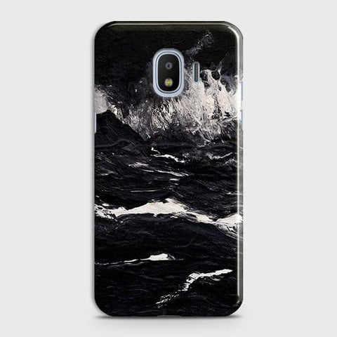 Samsung Galaxy J4 Cover - Matte Finish - Black Ocean Marble Trendy Printed Hard Case With Life Time Colour Guarantee